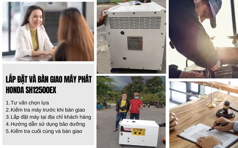 Lắp đặt và bàn giao máy phát Honda SH12500EX  